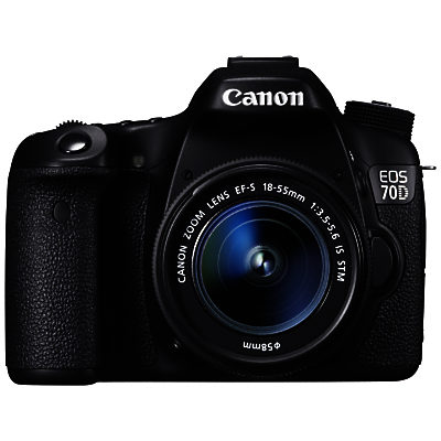 Canon EOS 70D Digital SLR Camera with 18-55mm IS STM Lens, HD 1080p, 20.2MP, Wi-Fi, 3  LCD Screen